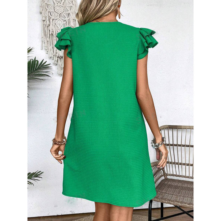 Dame sommerkjole med ruffles detaljer og afslappet pasform Stilla