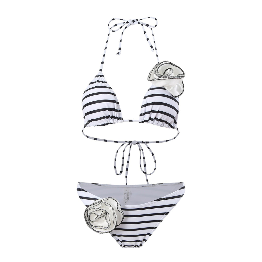 Damer Ruffles Blomster Dekoreret Bikini Sæt Stilla