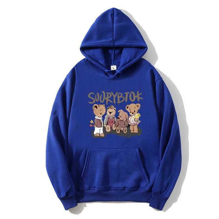 Dame hoodie med legesyg bjørnemotiv Skovae