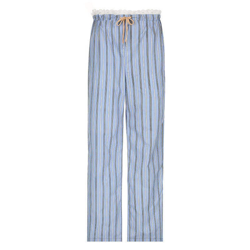 Dame afslappede pyjamasbukser med elegante striber Skovae