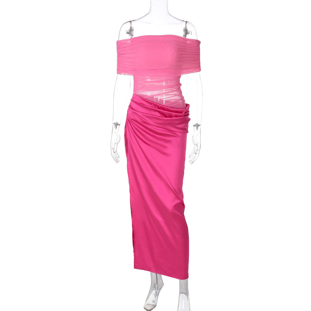 Dame Elegant Maxikjole med off-shoulder design og raffineret drapering Stilla
