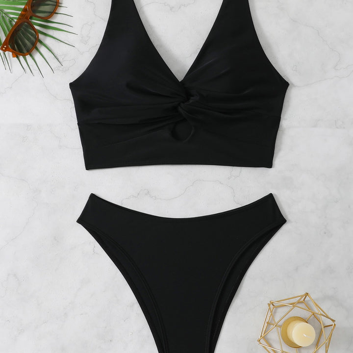 Dame Knot-Front Bralette Bikini Sæt Stilla