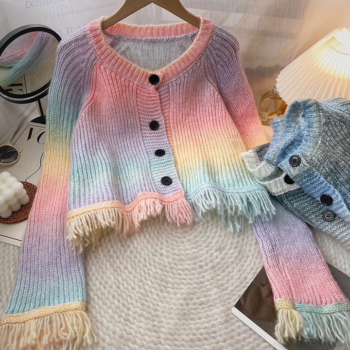 Femme Fryns-detalje Strik-cardigan Stilla