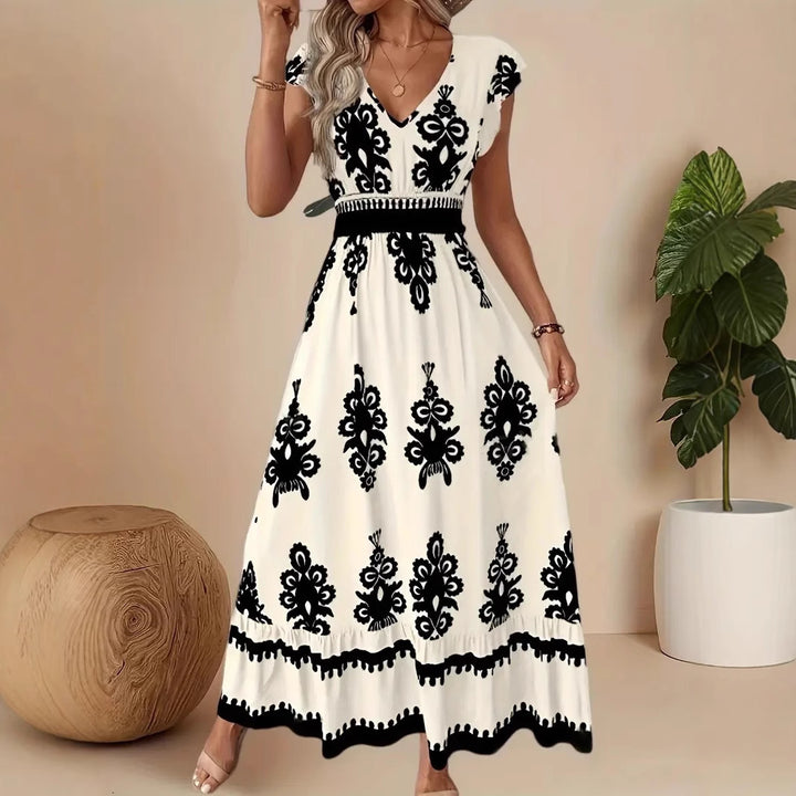 Damer Bohemian Broderet Maxi Kjole Stilla