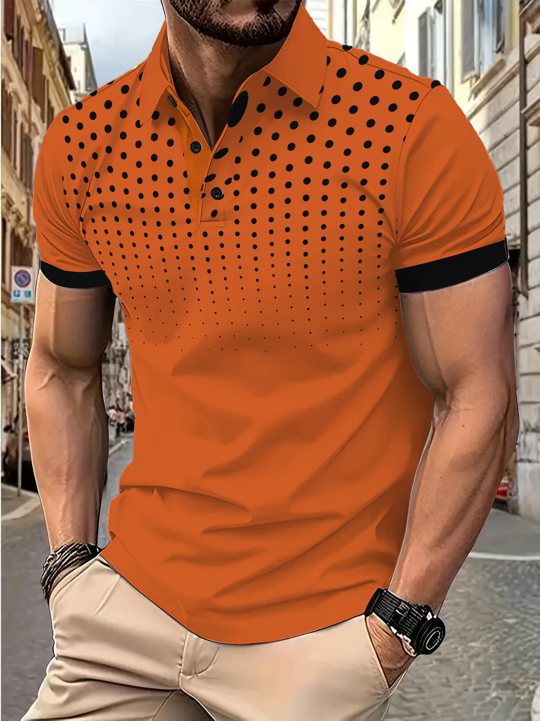 Herre Poloshirt med moderne prikkemønster og åndbare egenskaber Stilla