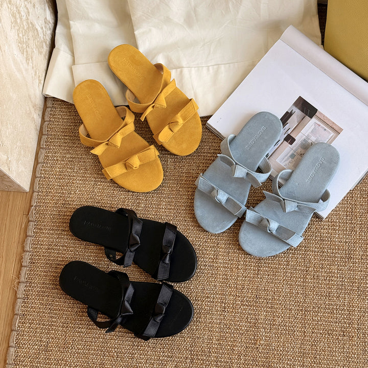 Femme Elegante Knotede Slide Sandaler Stilla
