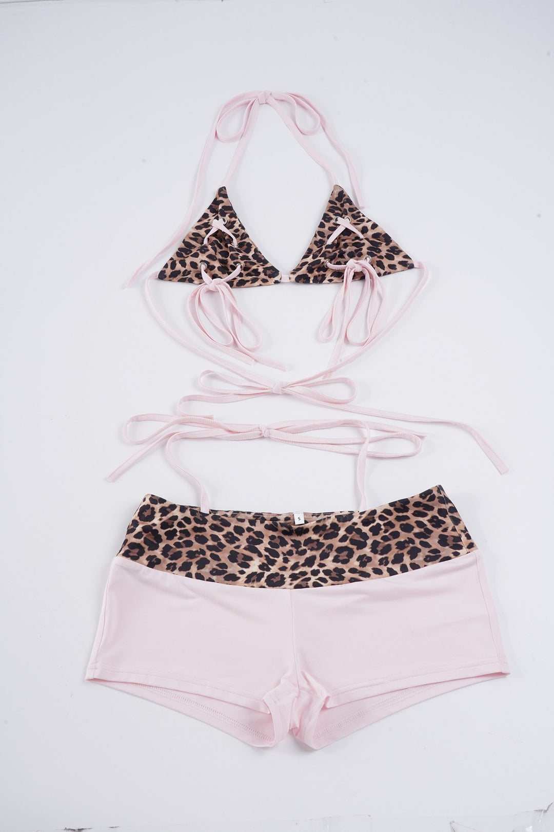 Dame fashion trekant bikini sæt med justerbare stropper og dyreprint Skovae