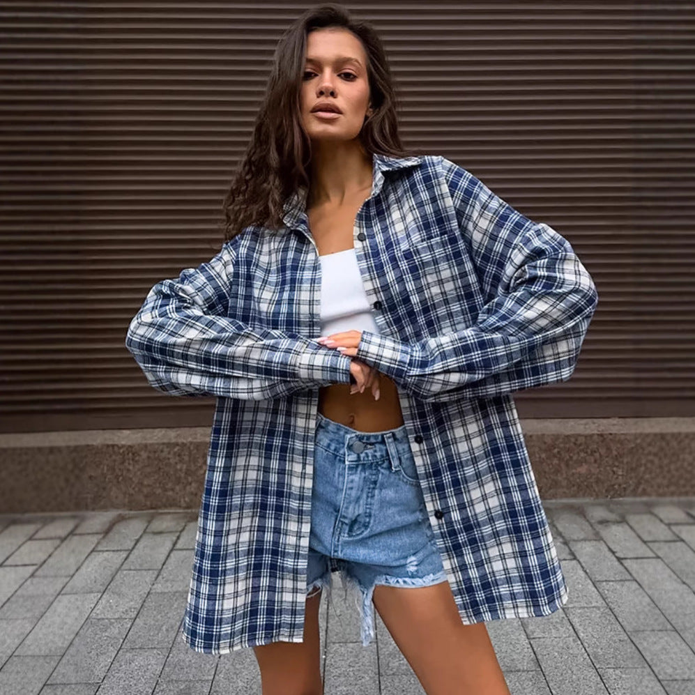 Dame casual plyssbluse i oversized-snit Stilla