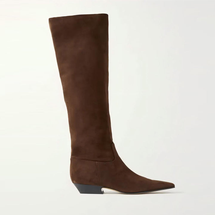 Femme Sleek Spidsfod Lårhøje Stiletto Støvler Stilla