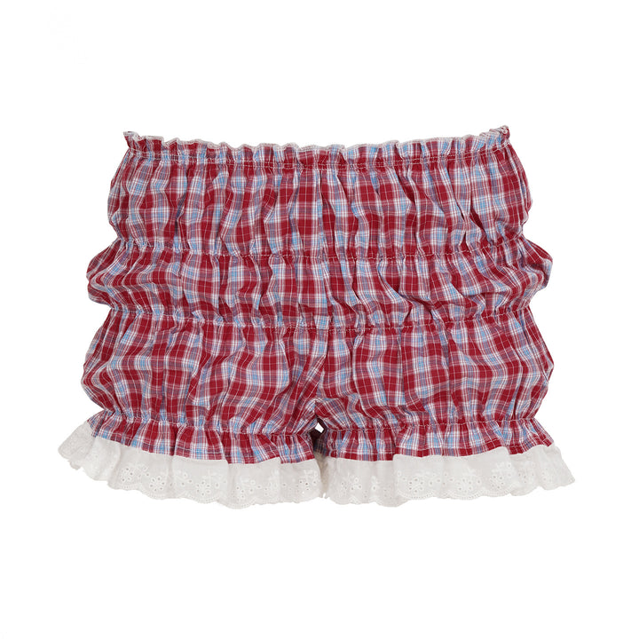 Dame korte ruffles shorts i ternet design Skovae