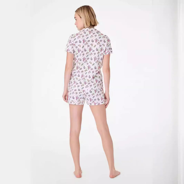 Dame Kortærmet Bomulds Pyjamasæt Stilla