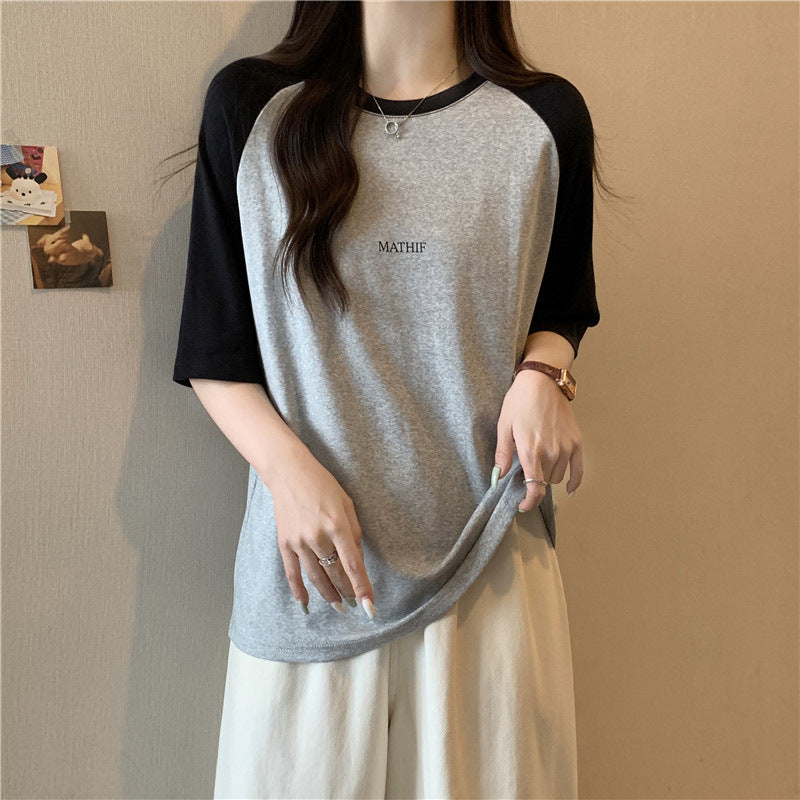 Femme Fritid Kontrastærme T-Shirt Stilla