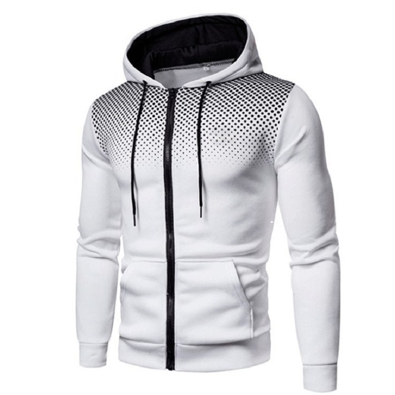 Herre sporty Zip-hoodie med åndbart design Stilla