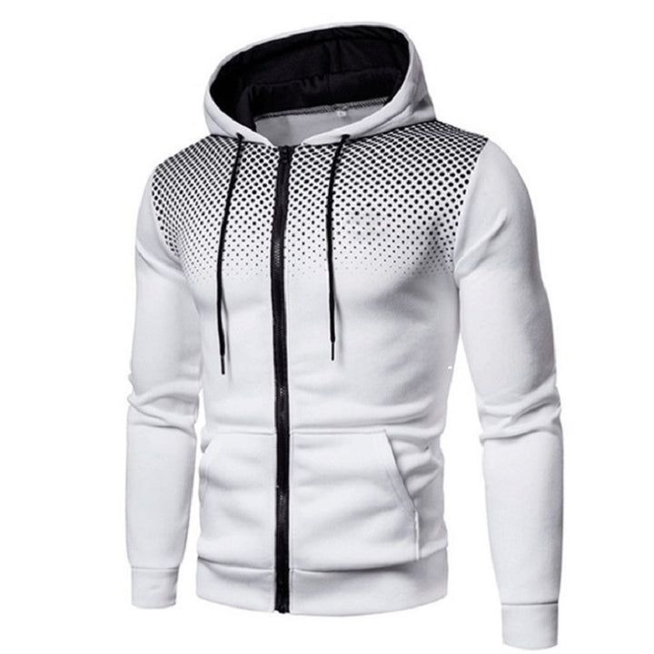 Herre sporty Zip-hoodie med åndbart design Stilla
