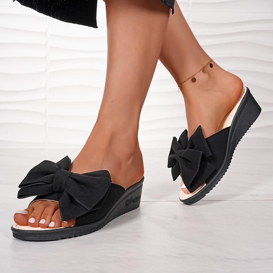 Dame elegante Wedge-sandaler med dekorativ sløjfe-detalje Stilla