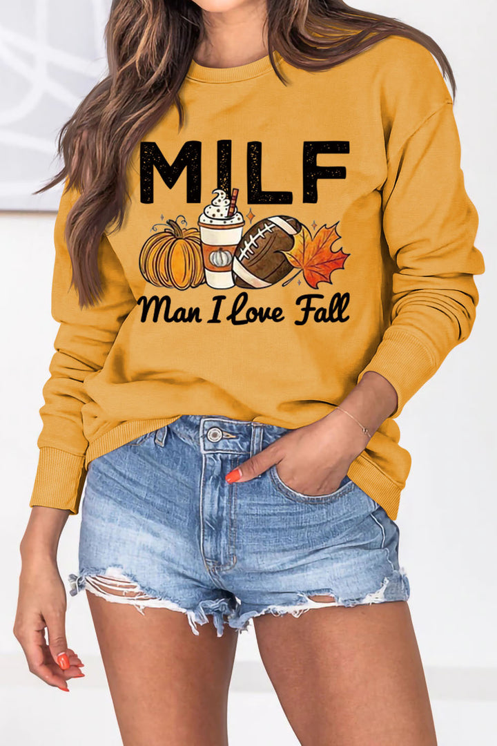 Kvinder sweatshirts med efterårselement motiv og inspirerende tekst Stilla