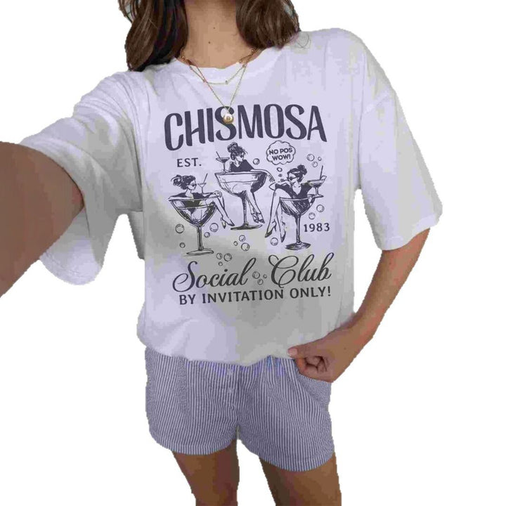 Dame T-shirt med cool grafik print og afslappet fitting Skovae