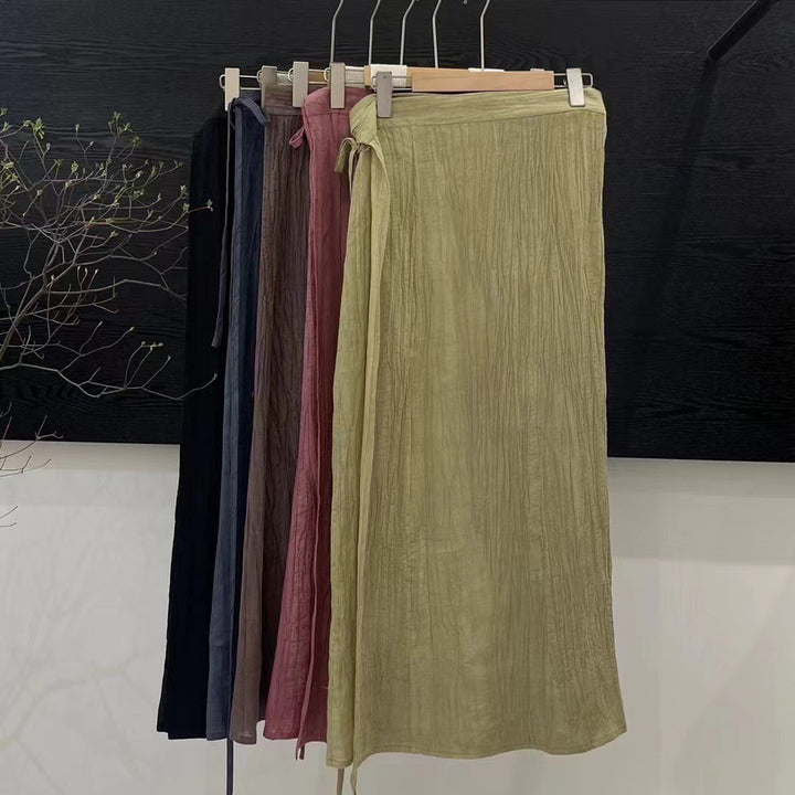 Femme Letvægts Crinkle Maxi-Nederdel Stilla