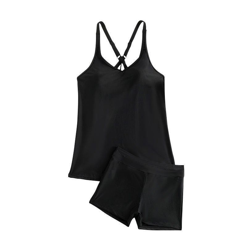 Dame Sports Tankini-sæt med justerbare stropper og figursyet snit Skovae