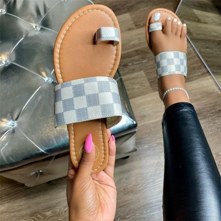 Dame Mode Riemchen-sandaler med elegant ternet design og komfortabel sål Stilla