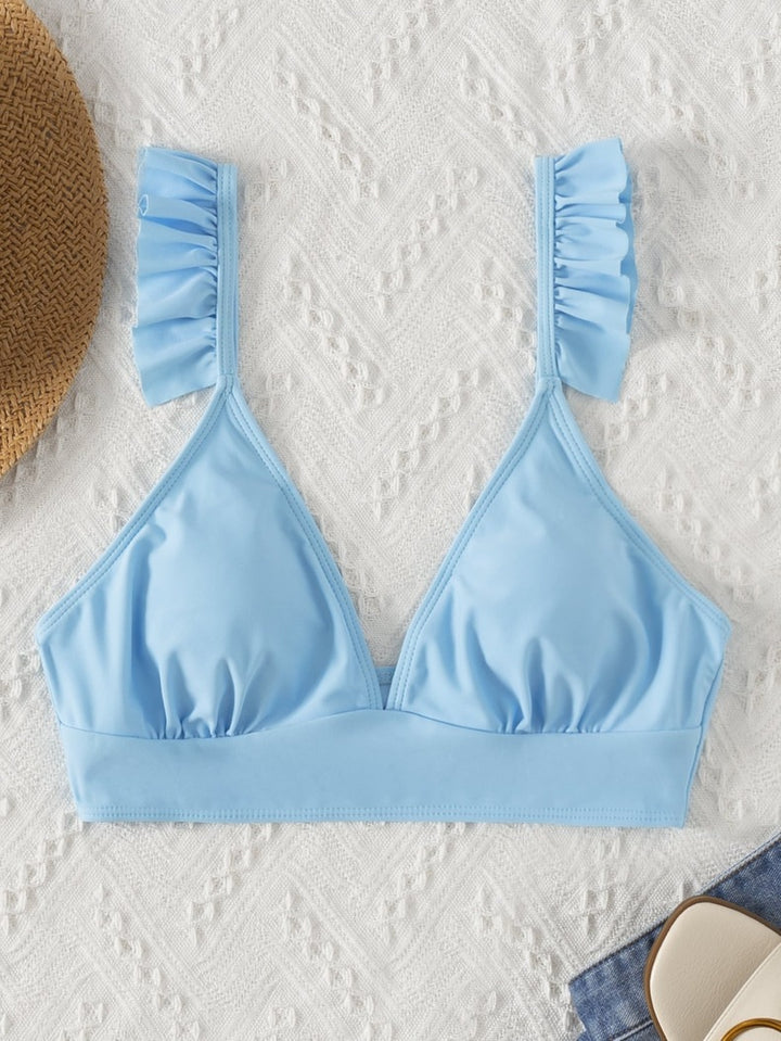 Dame Triangel-Bikini-Top med Ruffle-detaljer Skovae