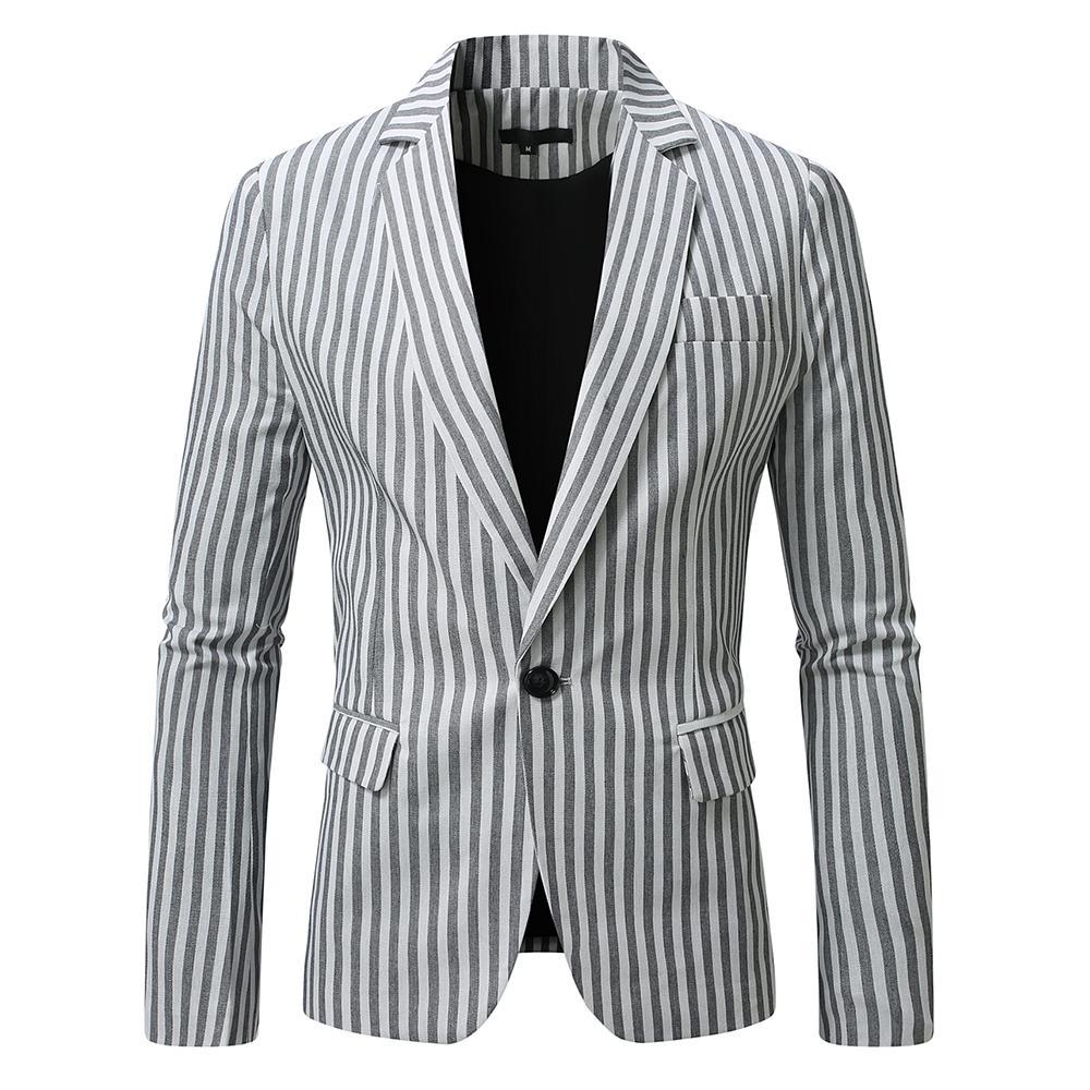 Herre Moderne Skræddersyet vertikalt stribet Blazer Stilla