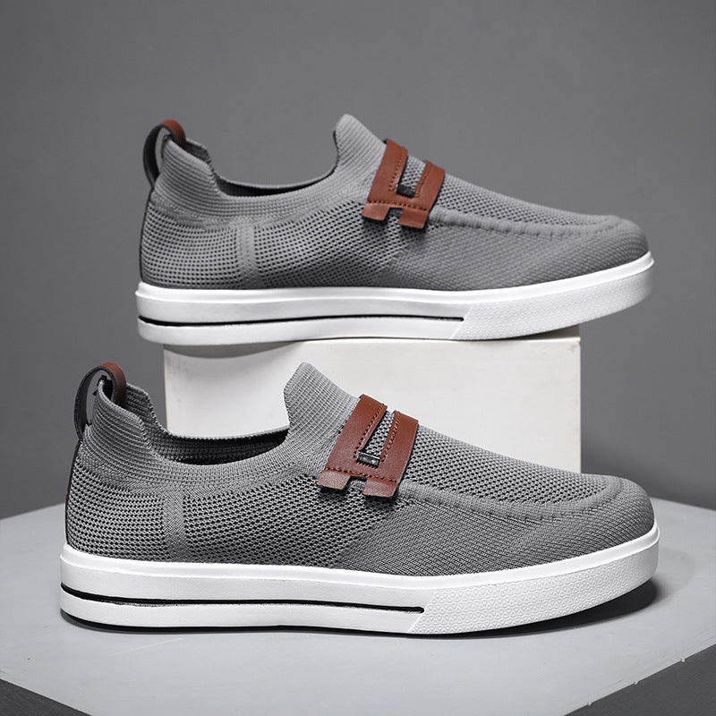 Herrer Åndbare Slip-On Fritids Sneakers med Stilfulde Accenter Stilla