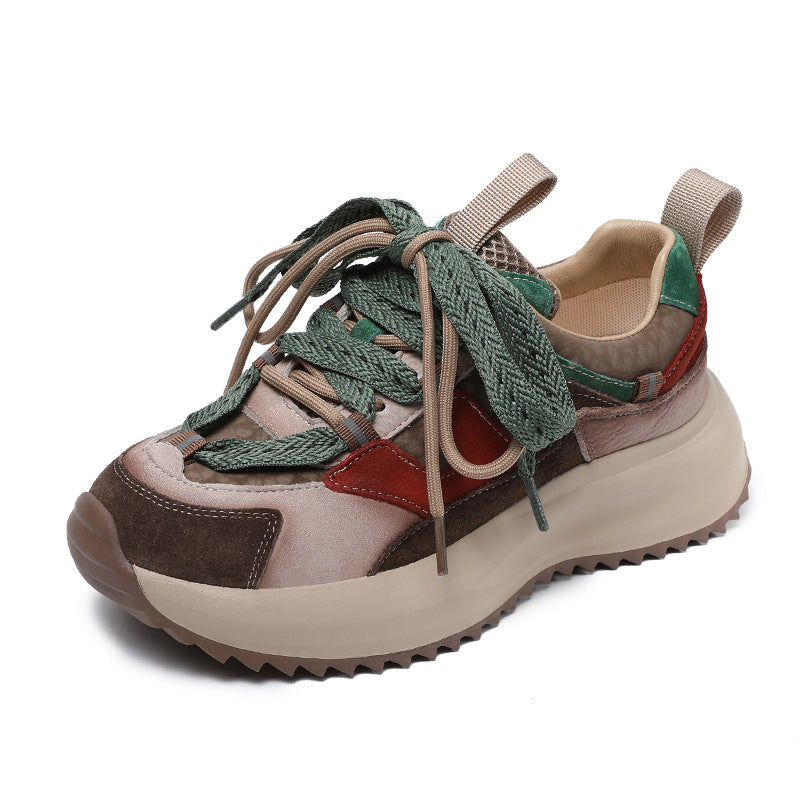 Dame Fritid Snøremode Sneakers med Multi-Textur Design Stilla