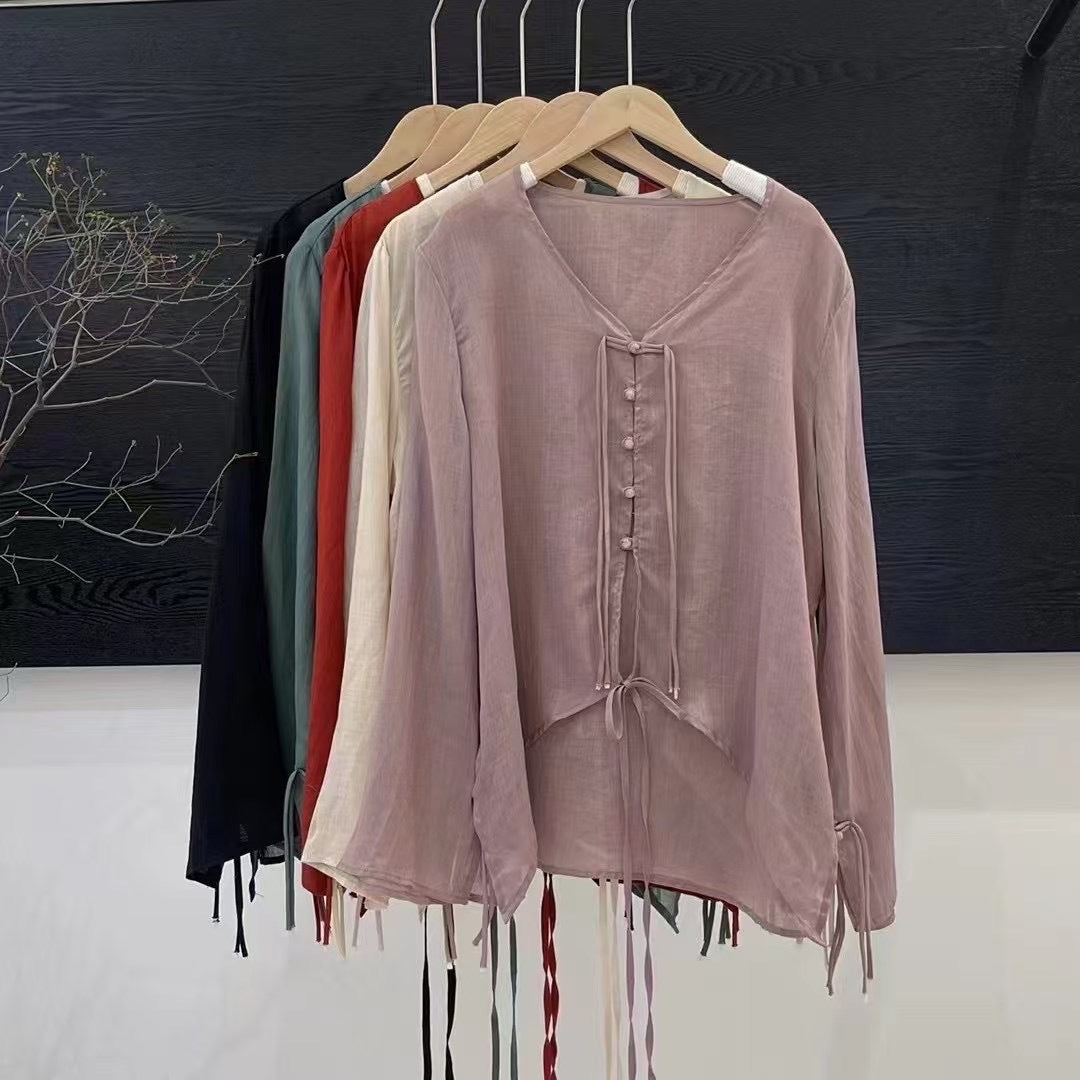 Kvinder Elegant Knaplukning Bluse Stilla