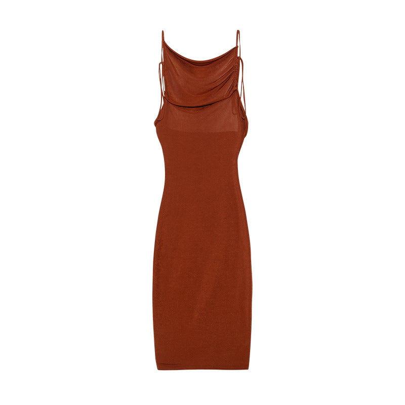 Dame Elegant Draperet Slipkjole Stilla
