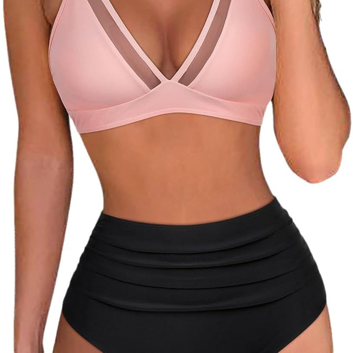 Dame Sporty Bikini-Sæt med raffinerede Mesh-detaljer Stilla