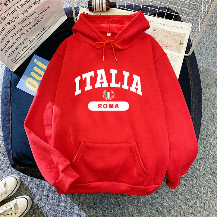 Dame hoodie med Italien print Skovae