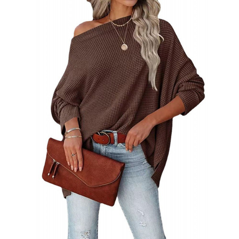 Dame Oversized Vaffelstrik Pullover Stilla
