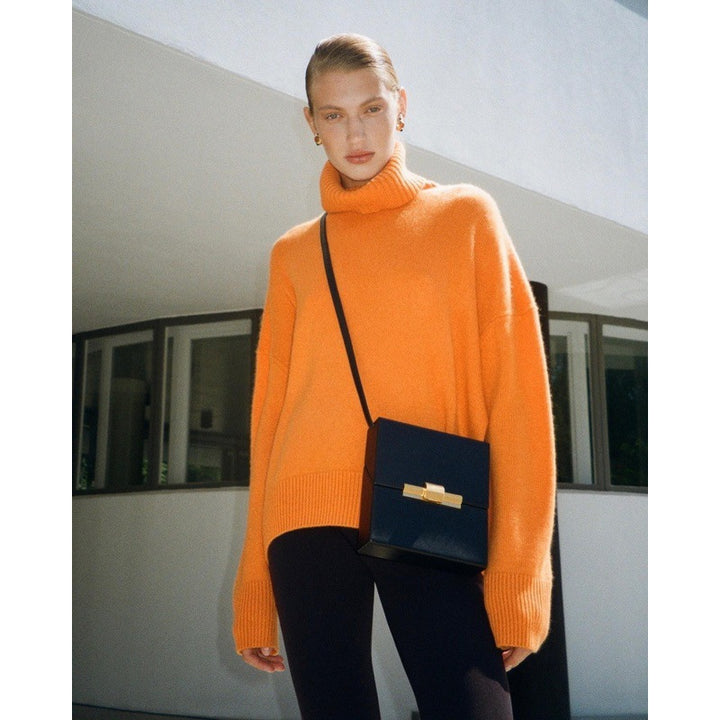Dame hyggelig rullekrave sweater Stilla