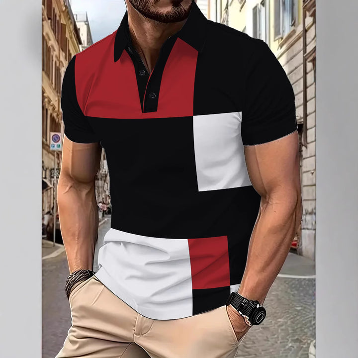 Herrer Poloshirt med moderne blokdesign og åndbare egenskaber Stilla