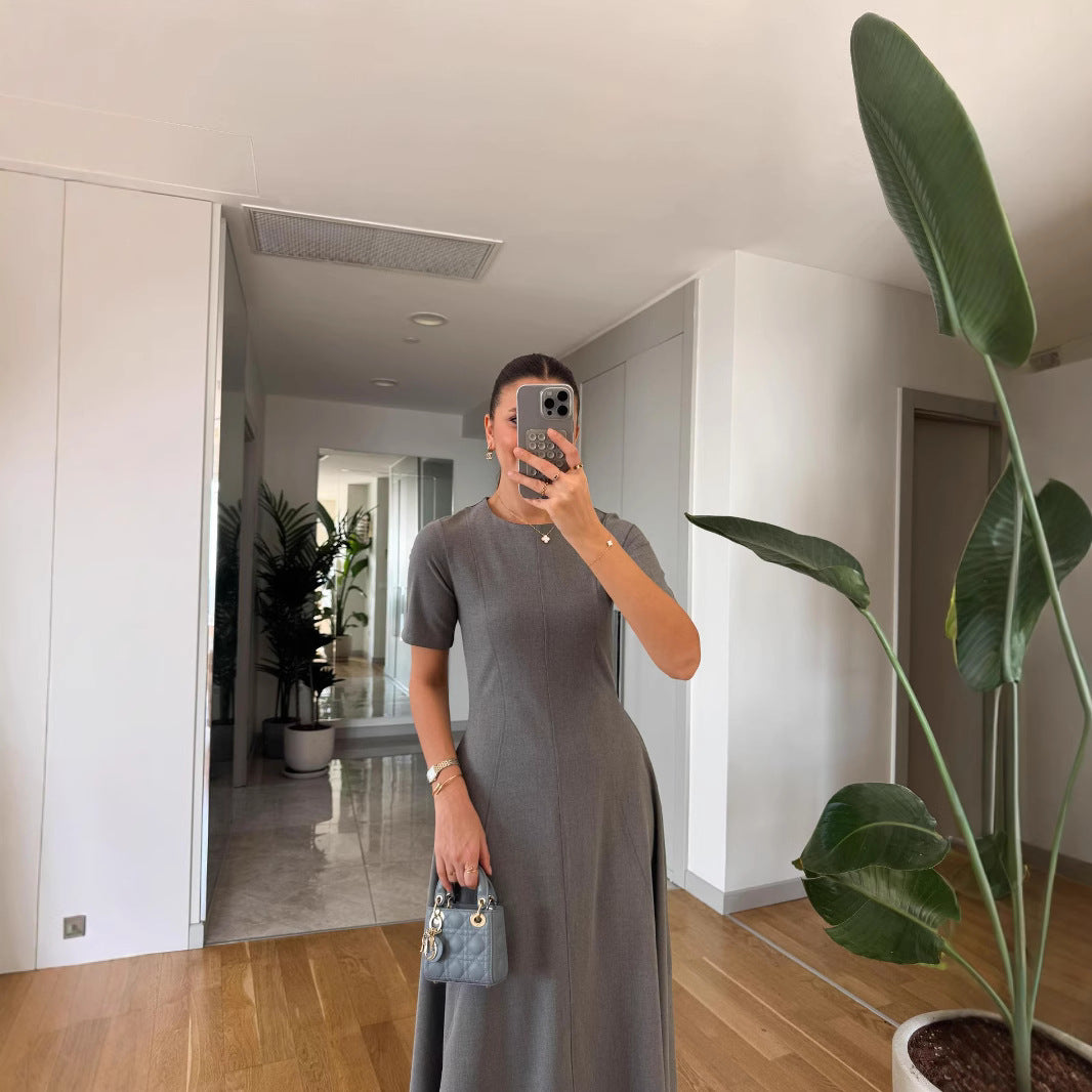 Dame elegant Midikjole med strukturerede detaljer Stilla
