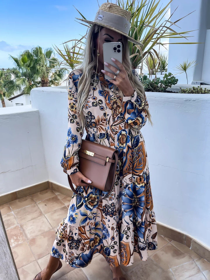 Dame Midi-kjole med blomstret design Stilla