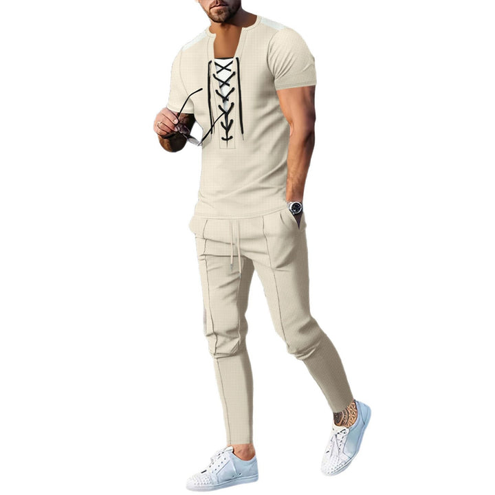 Herrer Sporty fritids-sæt lavet af åndbart materiale med trendy snøredesign Stilla