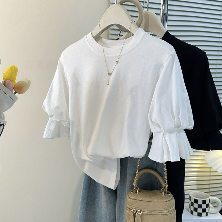 Femme Statement Puff Ærme T-Shirt Stilla