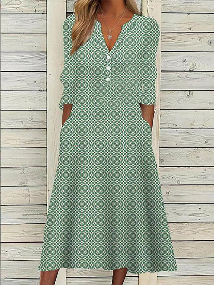Dame Midikjole med elegant mønster Stilla