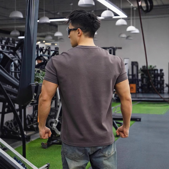 Herrer Sportiv Skjorte med halvmandslås og struktureret overflade Stilla