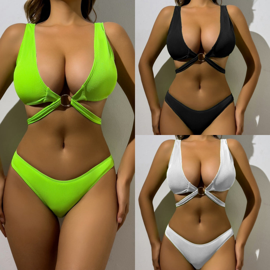 Dame Ripp-Cut-Out Bikini-Sæt Stilla