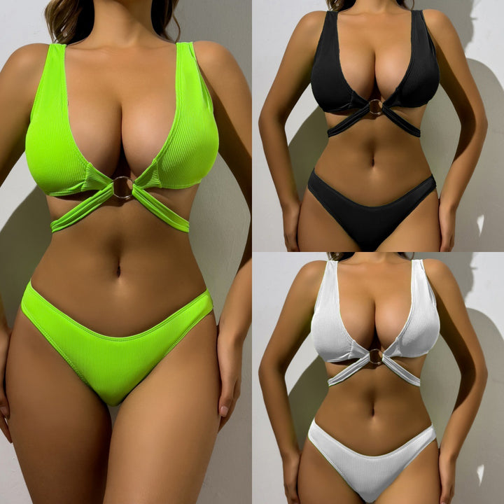 Dame Ripp-Cut-Out Bikini-Sæt Stilla