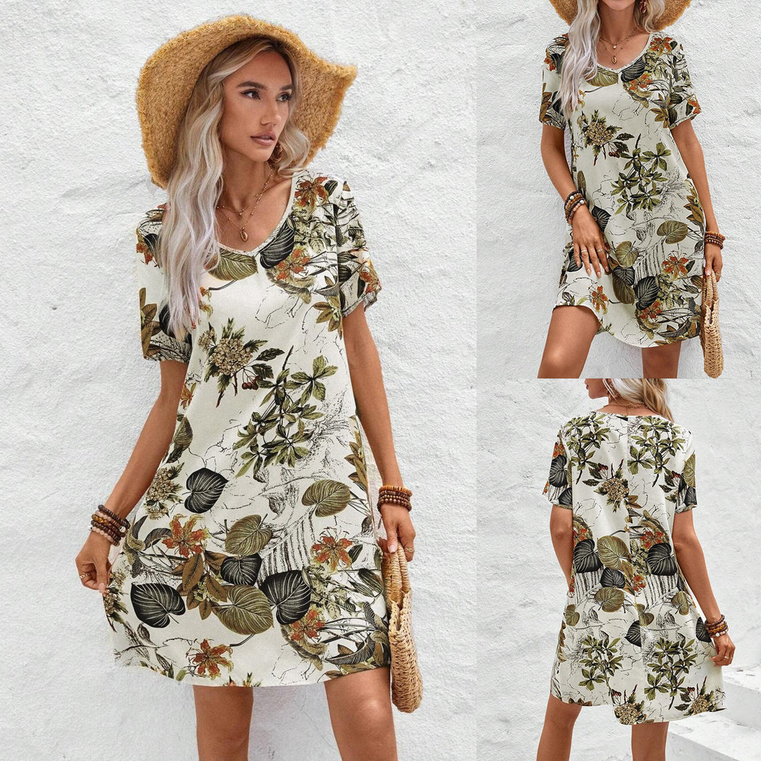 Dame Relaxed Fit Blomster Casual Kjole Stilla