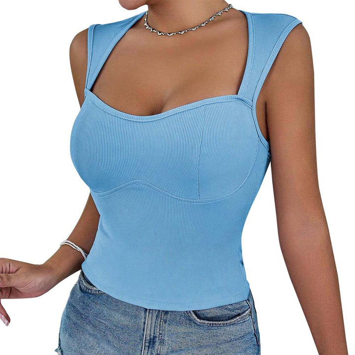Kvindernes cropped top med moderigtigt ribbet design og smalle stropper Stilla