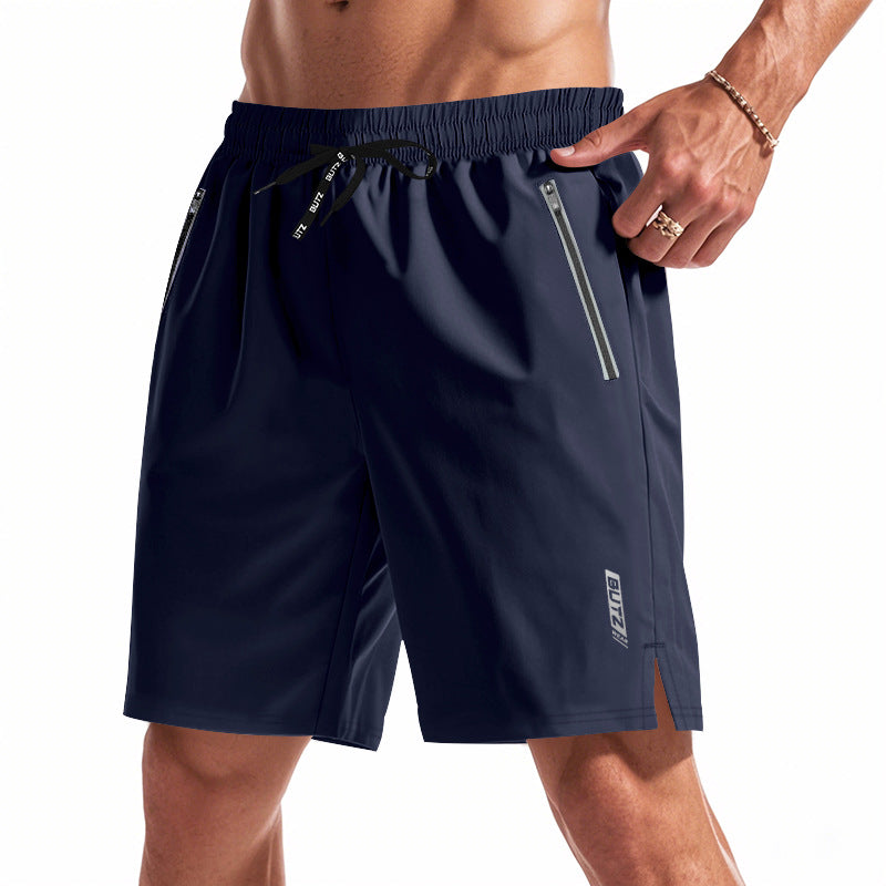 Herrer Sport Shorts med elastisk livvidde og praktiske lynlås-lommer Stilla