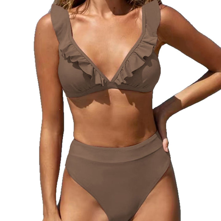Dame Bikini top med trendy flæsedetaljer og høj benudskæring Stilla