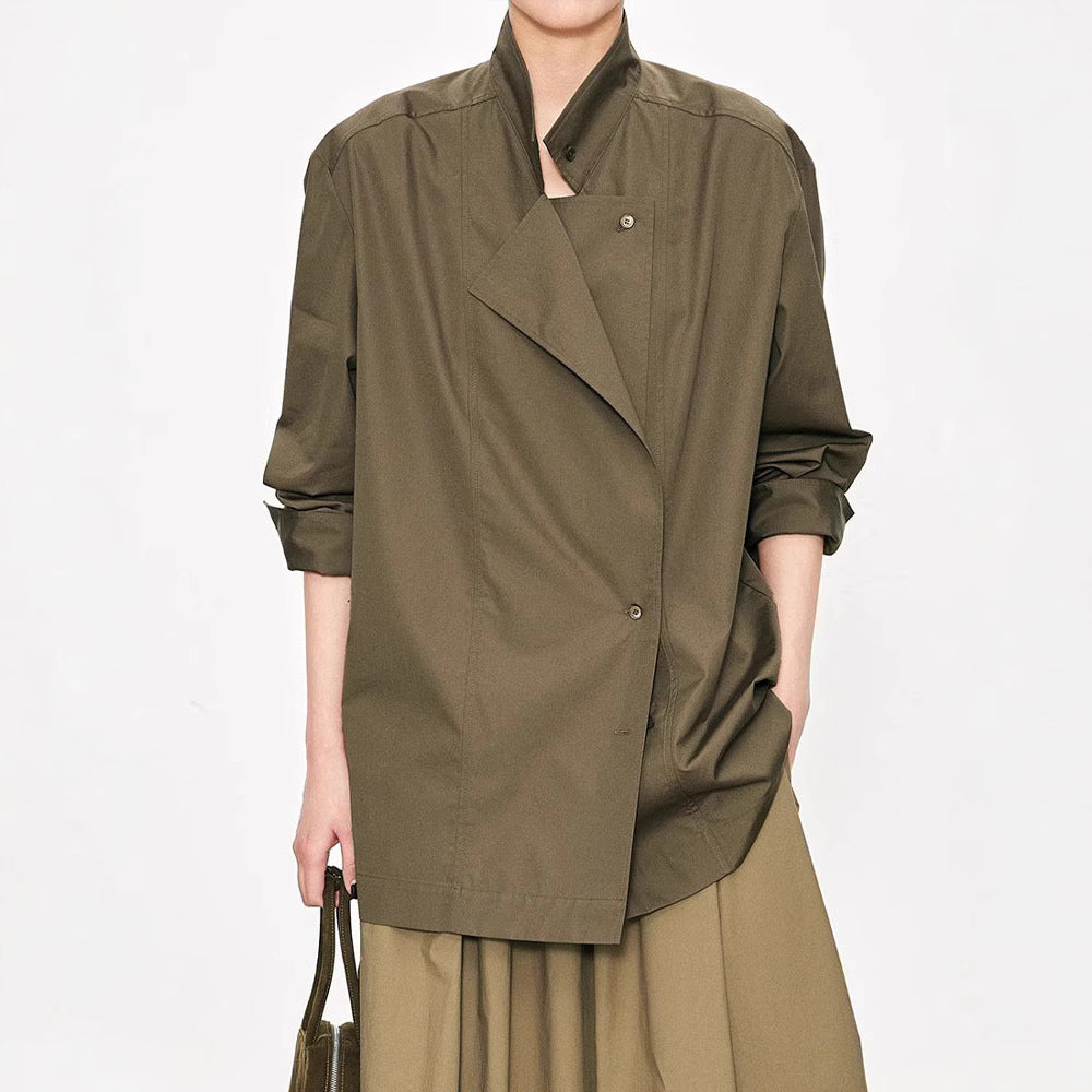 Dame fashionabel asymmetrisk skjorte bluse Stilla