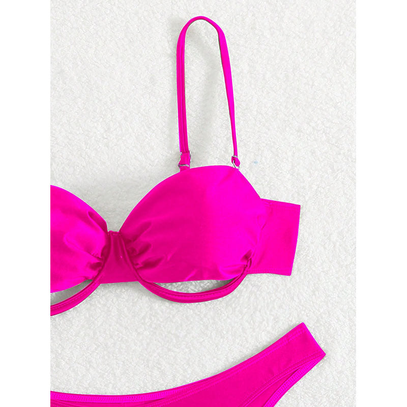 Dame Push-Up bikini sæt med elegant ringdetalje Skovae
