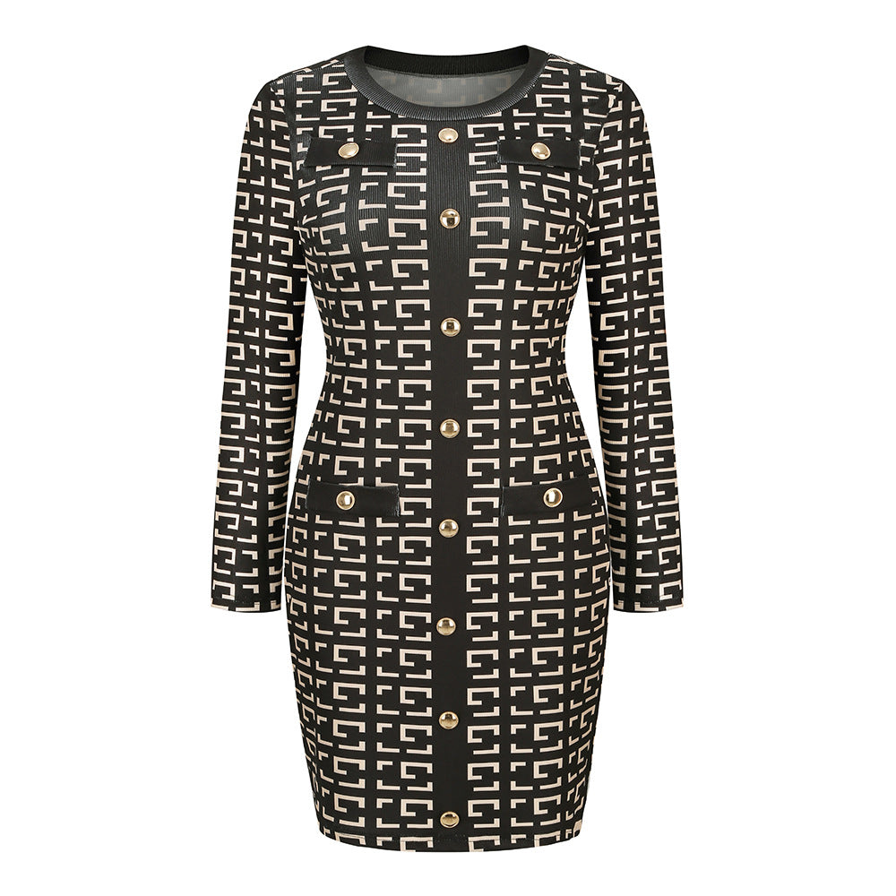Stilla | Bodycon Rund Hals Lange Ærmer Sweat Mini Kjole